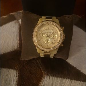 Michael Kors Tortoise & Gold Watch